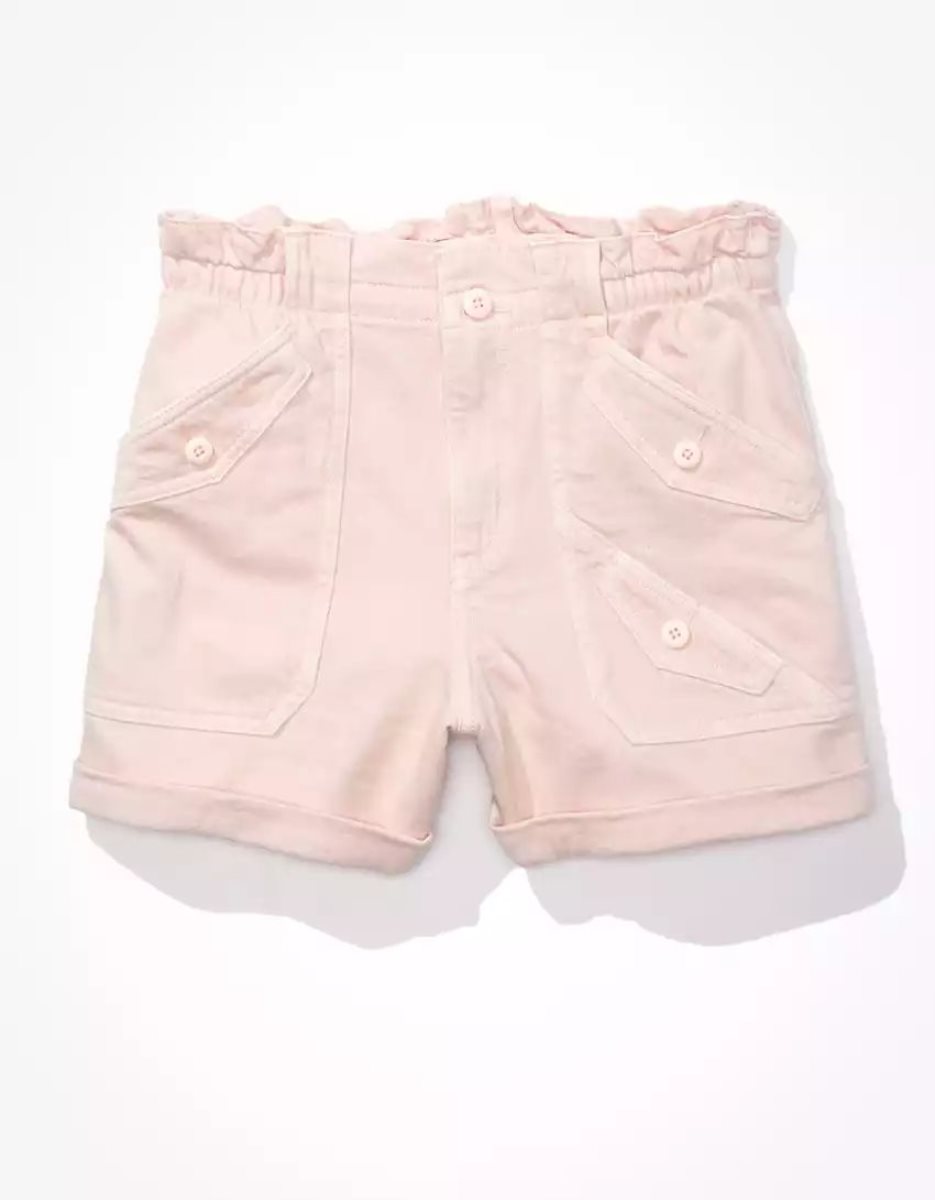 Shorts American Eagle AE Stretch Highest Taille Baggy Utility Rose Femme | DWQ-26574704